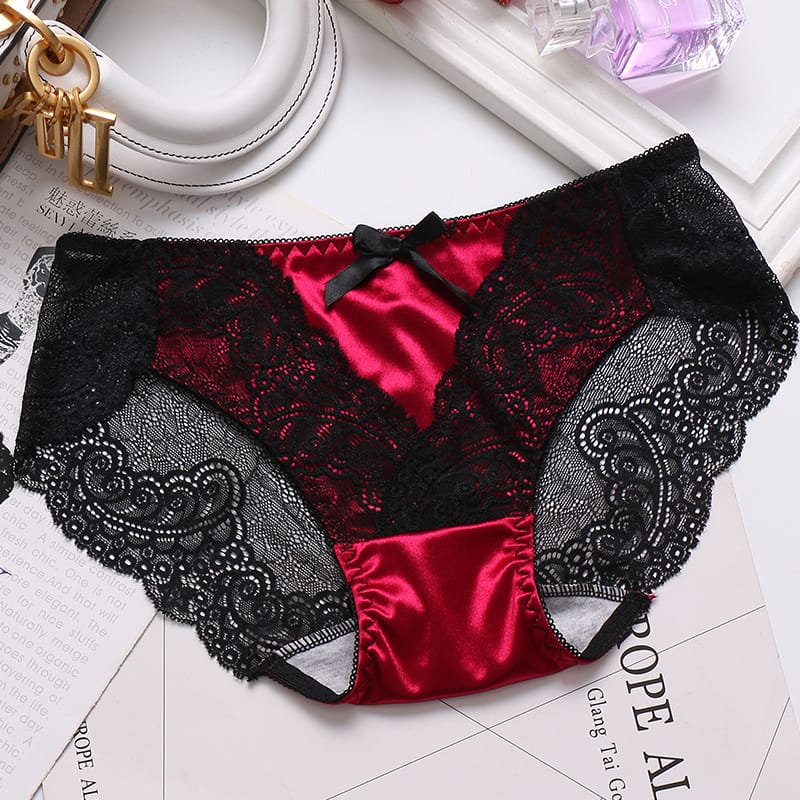Women's Seamless Underwear Female Panties Quality Lace Antibacterial Woman Mid Waist Soft Silk Panty Underpants Bragas Mujer