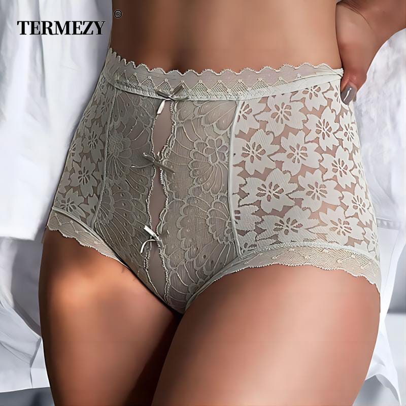 TERMEZY Women's Lace M-XL Panties High-waisted Buttocks Lifting Sexy Underwear Soft Silk Satin Briefs Breathable Intimates Panty