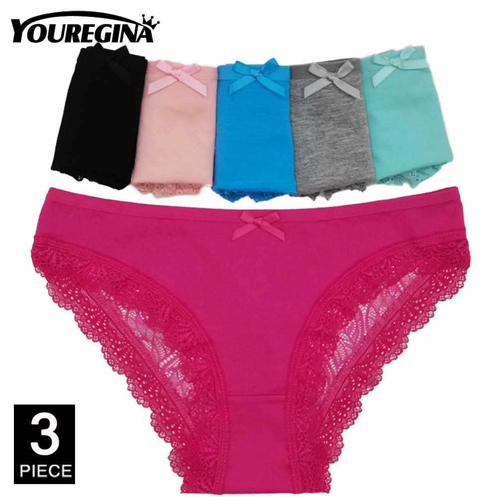 Women's Panties Cotton Sexy Female Underwear Low-waist Briefs Floral Print Underpants Kawaii Girls Ladies Lingerie 3 Pcs/lot