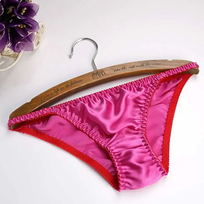 3pcs/lot  underwear 100% mulberry silk low waist briefs pure silk women's underwear T pants breathable silky moisturizing