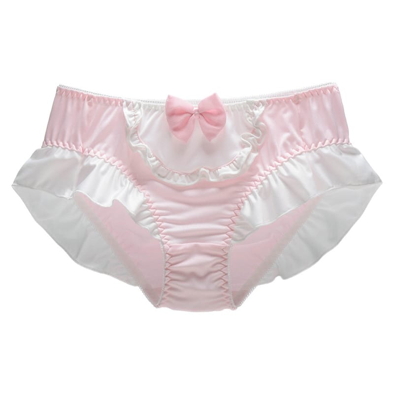 Underwear Women Large Size Candy Color Milk Silk Bow Princess Lolita Cosplay Maid Underwear Lovely Sweety High Stretch Panties