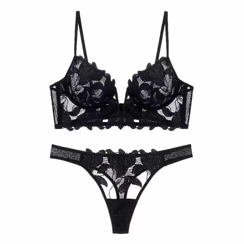 Women Lace Lingerie Set Elegant Sexy Bra Set See Through Underwear Ventilate Ladies Bra and Panty Set