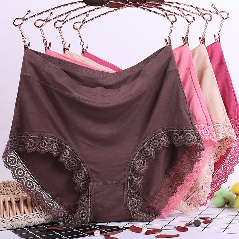 Modal plus fat  size underwear women's 200kg medium high waist middle-aged and elderly mother's briefs