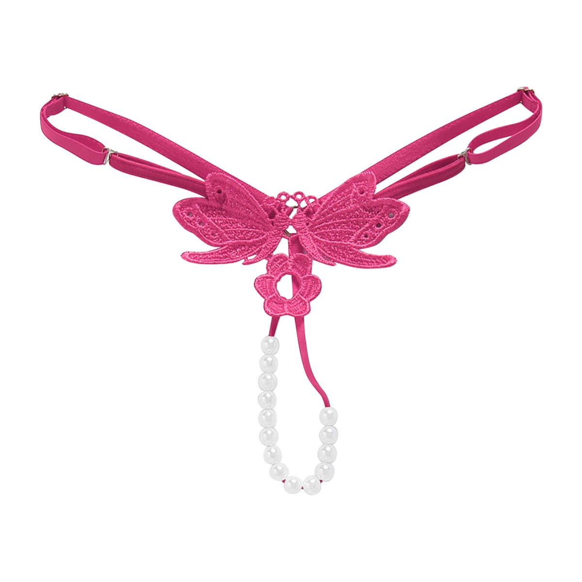 Women'S Sexy Hot Thongs Underpant Trendy Solid Color Knit Pearl Tangas Sexy Open Buttocks Underwear Erotic Sexy Party Club Wear