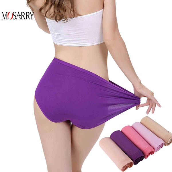 Bamboo Panties Women Daily Underwear Purple Thin Breathable Female Big Size Briefs Brand Design Ladies Panties Intimates Panty