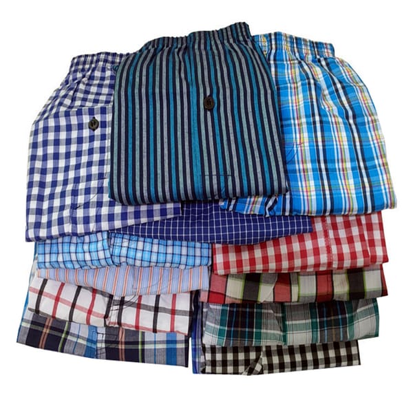 10pcs/Lot Boxer Men Underpants Plaid Underwear Man Cotton Loose Woven Men's Family Panties Comfort Male Shorts Boxers For Men