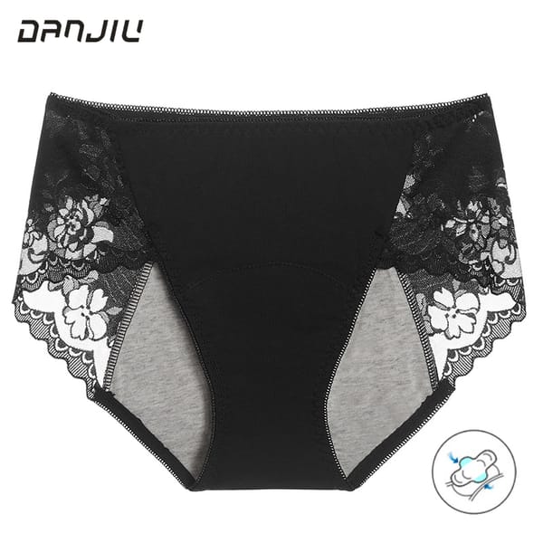 3XL Large Size Women Cotton Physiological Period Leak Proof Menstrual Panties Sexy Lace Breathable Seamless Underwear Breifs