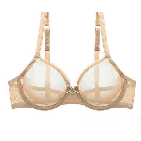 YBCG Sexy Lace Mesh Women Bra See Through Underwear Stretch Big Cup Hollow Bras Panties Female Fashion Bra Set For Ladies