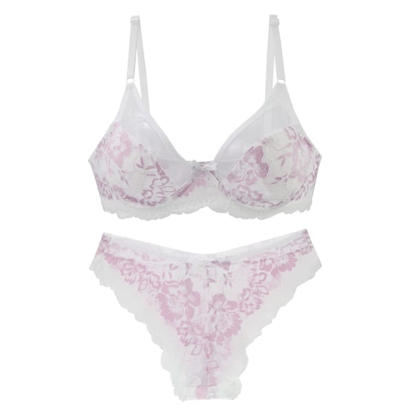 2022 New Sexy Women Underwear BCDE Cup Bras Panties Set Transparent Ultra-Thin Thick Unlined Plunge Plus Size Lingerie