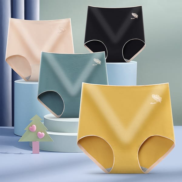 Women's Cotton Underwear Sexy Solid Color Panties Fashion Comfort  Briefs Plus Size High Waist Seamless Soft Panties Lingerie