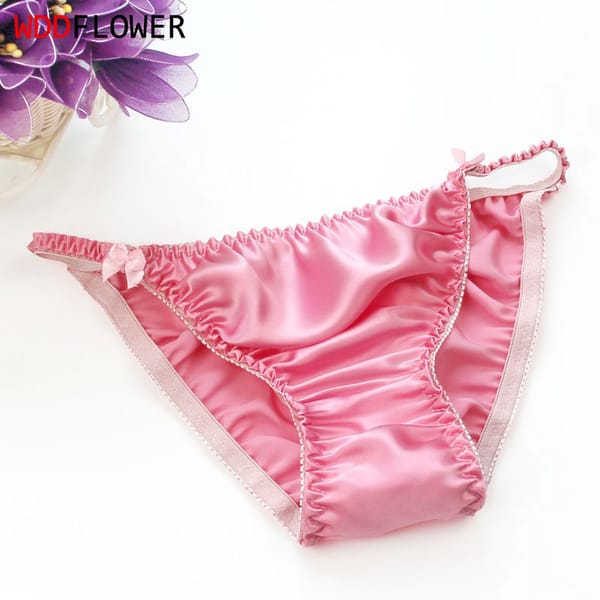 5pcs/lot Women Panties 100% Natural Silk Sexy Bikini Briefs Underwear Lingerie Everyday wear Intimates M/L/XL/XXL MS001