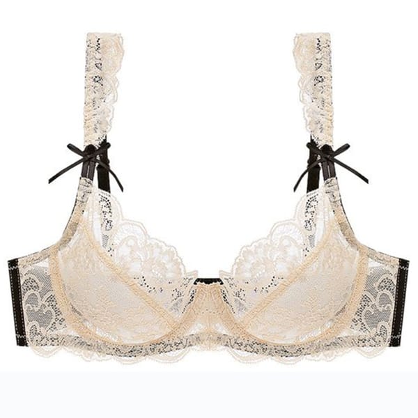 2022 New Sexy Lace Ladies Cutout Bras ABCDE Cup Underwear For Women Bandage Mesh Transparent Ultra Thin Push Up Lingerie