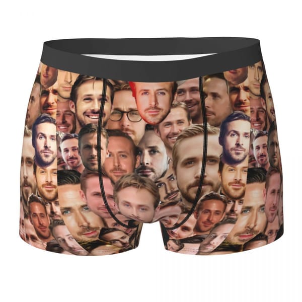 RYAN GOSLING Underwear Head Picture Collage Pattern Customs Boxer Shorts Quality Men's Underpants Classic Shorts Briefs Gift