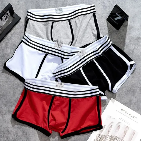 Man Underwear Fashion Cotton Comfortable Breathable Boxers Shorts Sexy U Pouch Men Underpants Male Striped Panties boxer hombre