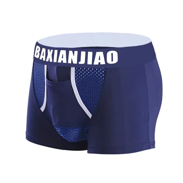 Men Sexy Cotton Breathable Boxer Briefs Bullet Separation Scrotum Physiological Underpants Bulge Panties Underwear Shorts Trunks