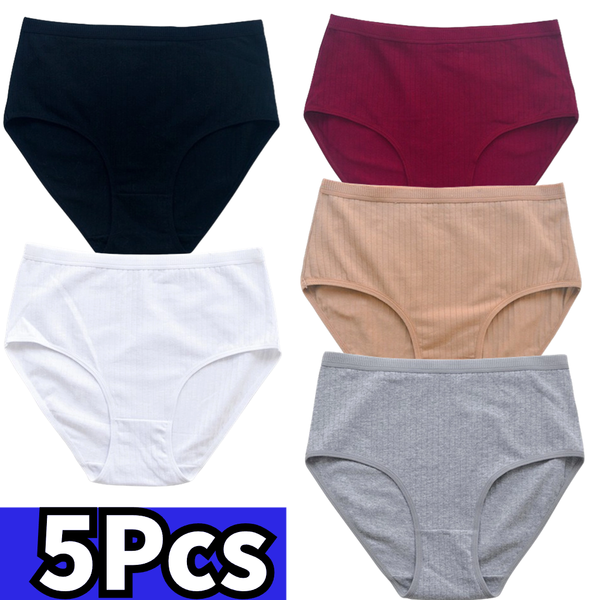Women's Panties 1/5Pcs Black White Gray 2024 Plus Size L XL 2XL High Waist Female Underwear Brief трусы женские Calzones Mujer