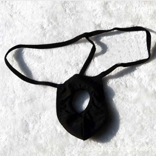 New Men Sexy Sissy Ultra Thin Hollow Lingerie String Thong With Hole T-Back Sexy Underwear Soft Solid Smooth Pouch Male Thongs