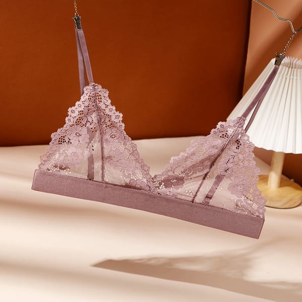 Adjustable Small Chest Bras Sexy Bralette Lace Bra Thin Triangle Lingerie Wireless Women's Deep V Underwear With Backless Top