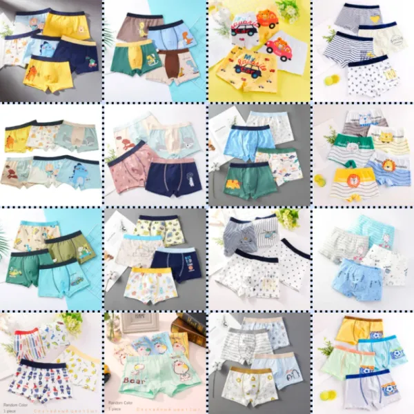 1pcs Boys' Pants Flat Corner Fine Woven Cotton Cozy Children's  Underwear Small Medium Large Schoolboy Quadrangular Baby Shorts