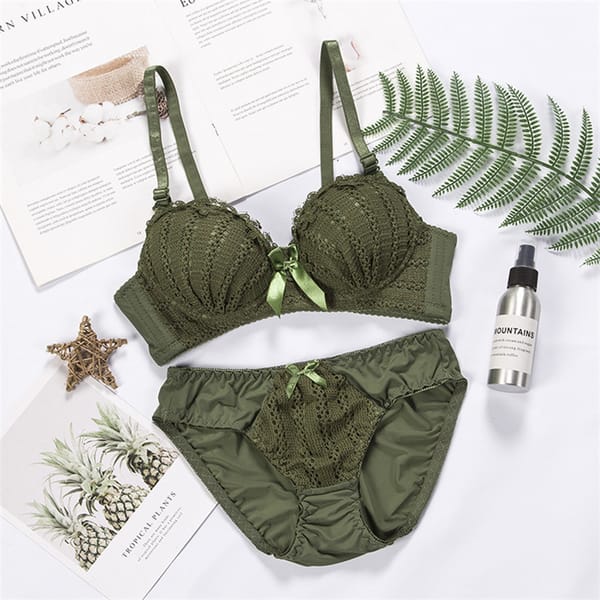 Wireless Bra Set Japanese Fashion Underwear Lace Push Up Bra Sets Pure Desire Soft Brassiere Cute Sweet Girl's Lingerie Sets