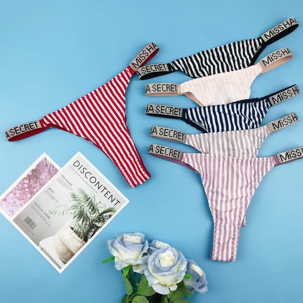 Women's Antibacterial Underwear Sexy Rhinestone Oversized Triangle Pants Low Waist Hip Lifting Fun Thong Panty Women Underwear