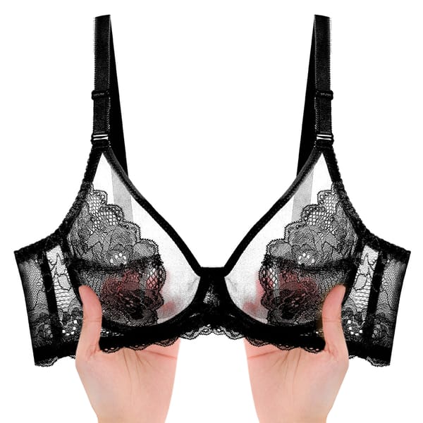 Yueyuegou Ultra-thin Cup Sexy Lace Underwear Transparent Bra for Women Lingerie Top BH Comfortable Breathable Brassiere A-E