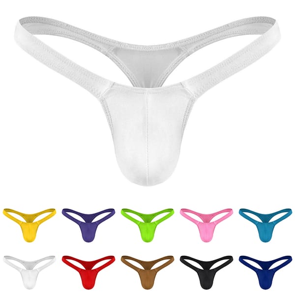 Sexy Solid Color Thongs Low-Rise Simple T-Back Thong Bluge Pouch Briefs G-String Bikini Underwear Pump Man Thong For Men