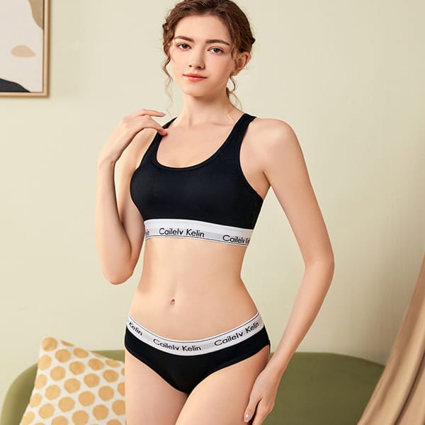 Women's underwear set Sports underwear Women's sense I tank top Letter briefs Cailelv Kelin
