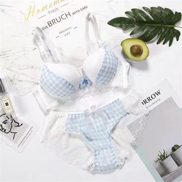 Girls Cheap Bra Set Fashion Sexy Women's Push Up Lace Underwear Panties Thin Breathable Jacquard Sexy Wireless Underwear Sets