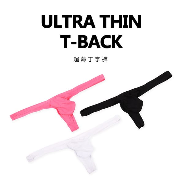 Ultra-thin T-shaped men's sexy underwear elastic, comfortable and breathable T-shaped buttocks underwear