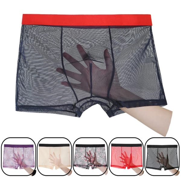 Men Sexy Seamless Underwear Men's Panties Ultra-Thin Transparent Boxers Man Mesh Boxershorts Underpants Homme Boxer Shorts Pants
