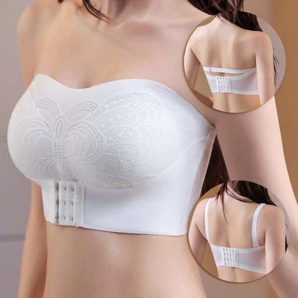 Women Push Up Bra Sexy Strapless Invisible Underwear  Front Closure Plus Size Breathable Butterfly Brassiere Female Lingerie