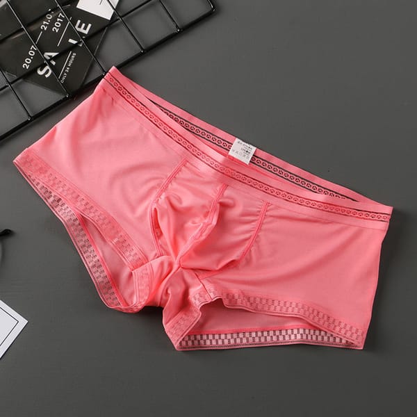 Hot Selling Ice Silk Men Underwear Seamless Transparent Boxer Shorts Ultra-thin Breathable Comfortable Panties Underpants