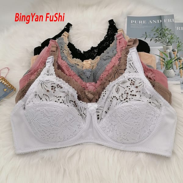 Transparent underwear Mother's bra large size sexy lace bra for women high quality underwire push up bralette pad Cotton bh C17