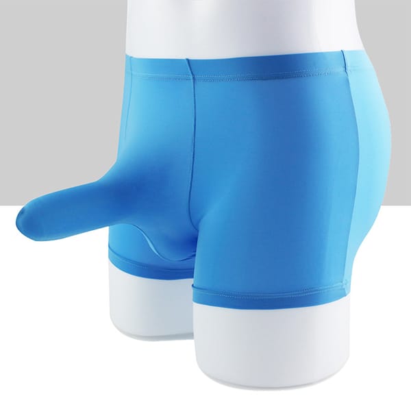 Men Long Elephant Nose Boxer Briefs Ice Silk Underwear JJ Sleeve Erotic Lingerie Bulge Pouch Underpants Stretch Boxershorts