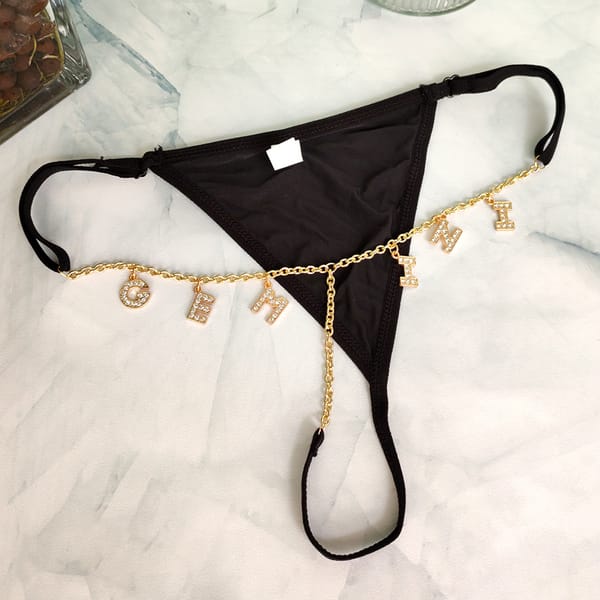 Custom Name Letter Thong for Women Panties Sexy Women's Low Waist Underwear Solid Comfort Female Underpants Lingerie Adjustable