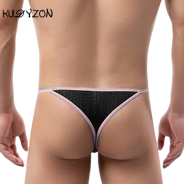 Men's Sexy G String Thong Bikini Men Underwear Lace Breathable T-Back Homme Underpants Briefs Male Penis Pouch G String Panties