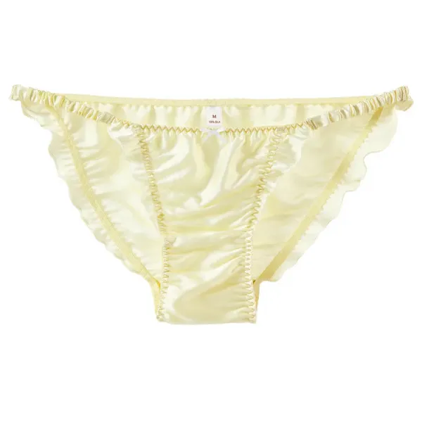 Lotus-ruffled briefs pure desire bikini new French women's 100 mulberry silk underwear with extra thin silk.