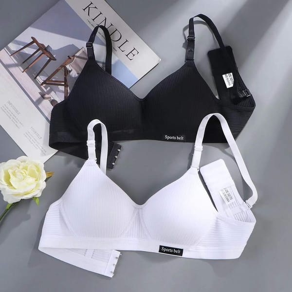 New Fashion Simple Cotton Girl Bra Underwear Student Bra Teen Thin Section Without Steel Ring Comfortable Sleep Bra Sports Vest