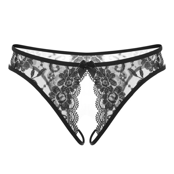 Hot Women's Panties Sexy Lingerie Open Crotch Panties Underwear Lady's Crotchless Thongs G-String With Bow Transparent Briefs