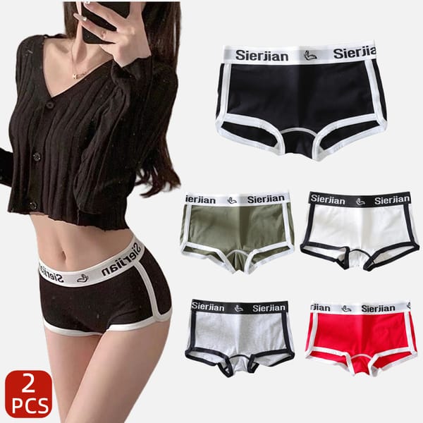 2 Pcs Women Cotton Boxers Shorts Underpants Underwear Safety Panties M L XL High Stretch Fitness Sports Sexy Breathable Fashion