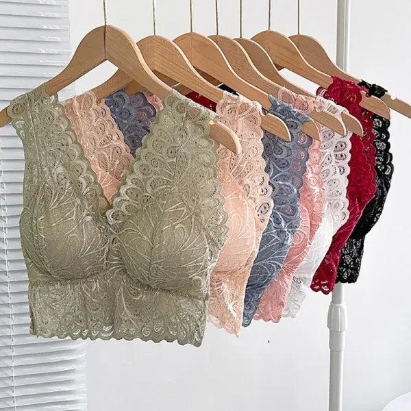 Sexy Lace Top Bras for Women Bralette Padded Push Up Bra Female Seamless One-pieces Solid Color Underwear soutien gorge femme