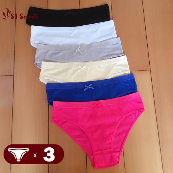 3PCS/Lot Women Underwear Cotton Panties Sexy Low Rise Female Underpants Solid Panty Breathable Intimates Women Lingerie M-2XL
