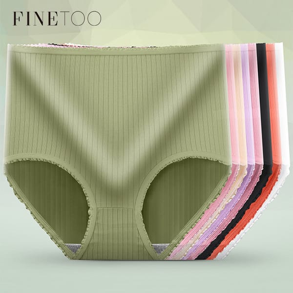 FINETOO 1/2Pcs High Waist Panties Women M-2XL Plus Size Briefs Comfortable Underpants Ladies Soft Underwear Girls Panty Lingerie