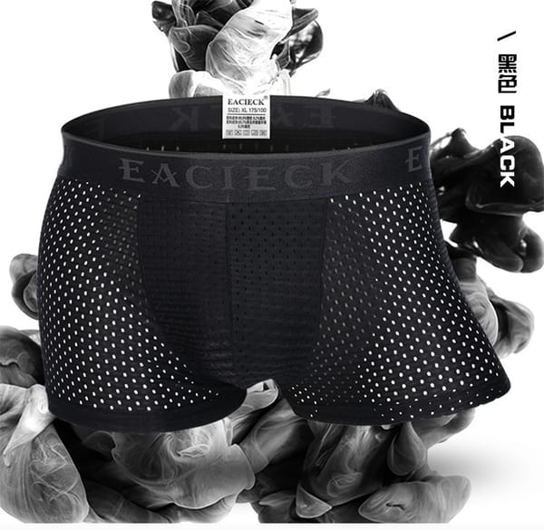 Bamboo Underwear Men Boxer Shorts Breathable Mesh Sexy Mens Boxers Transparent Men's Underpants Brand Fishnet Shorts Seamless