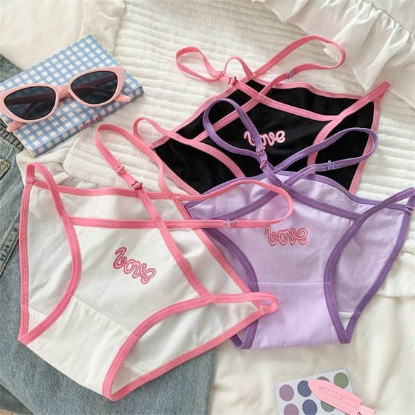 Girls' Pure Desire Sweet Underwear Women's Hollow Sexy Girls' Pure Cotton Breathable Women's Mid-waist