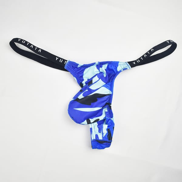 Men's Sexy Thong Bulge Pouch G-String String Panties Bikini Low Waist Underpants Breathable Briefs Camouflage Sensual Lingerie