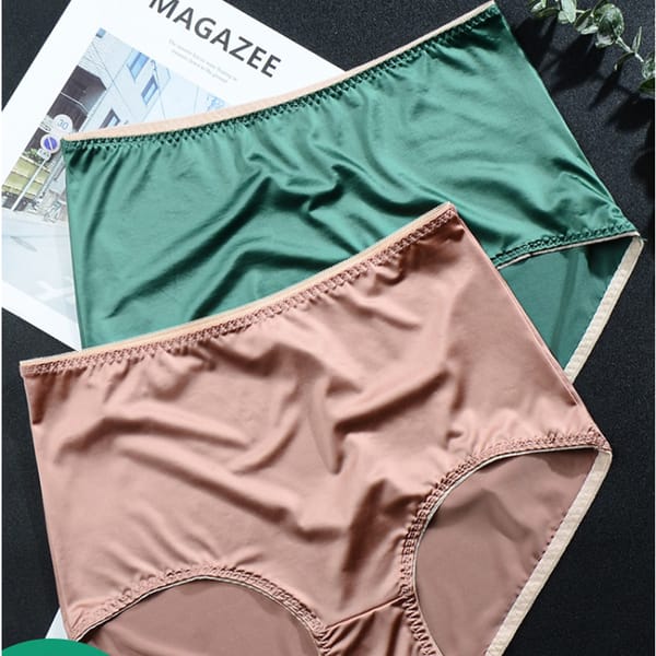 Women's Satin Panties Large Sizes with High Waist Underwear Women Sexy Silky High Quality Seamless Panties Plus Size Xxxxl