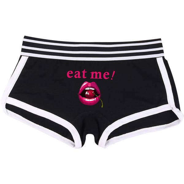 Fashion Girls Boxer EAT ME Cherry In The Mouth Cotton Underwear Sexy Boyshorts for Women Ladies Shorts Comfortable Home Panties