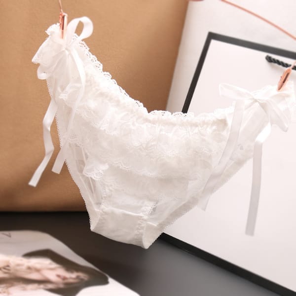 Anime Kawaii Panties Womens Floral Lace Underwear Sexy White Lingerie Thong Cute Japanese Knickers Flounce Thong Intimates